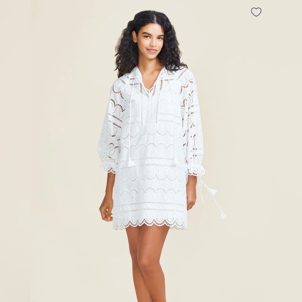 Pearl by Lela Rose Scallop Eyelet Tunic Dress NWT